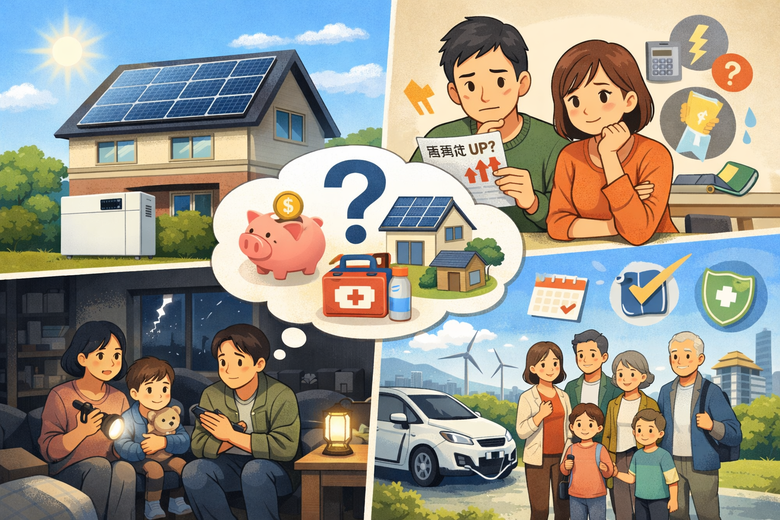 ソーラー パネル と 蓄電池