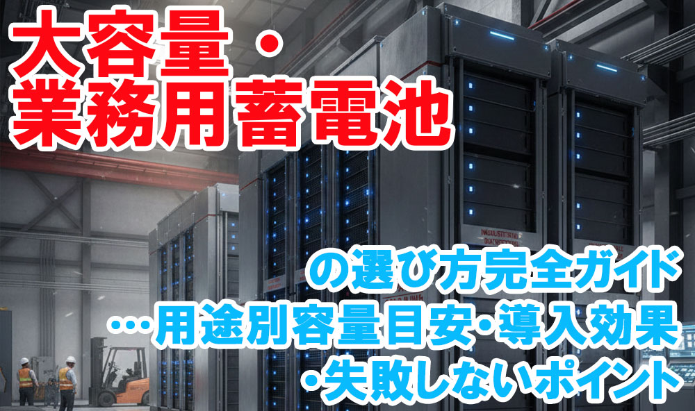 大容量・業務用蓄電池の選び方完全ガイド…用途別容量目安・導入効果・失敗しないポイント
