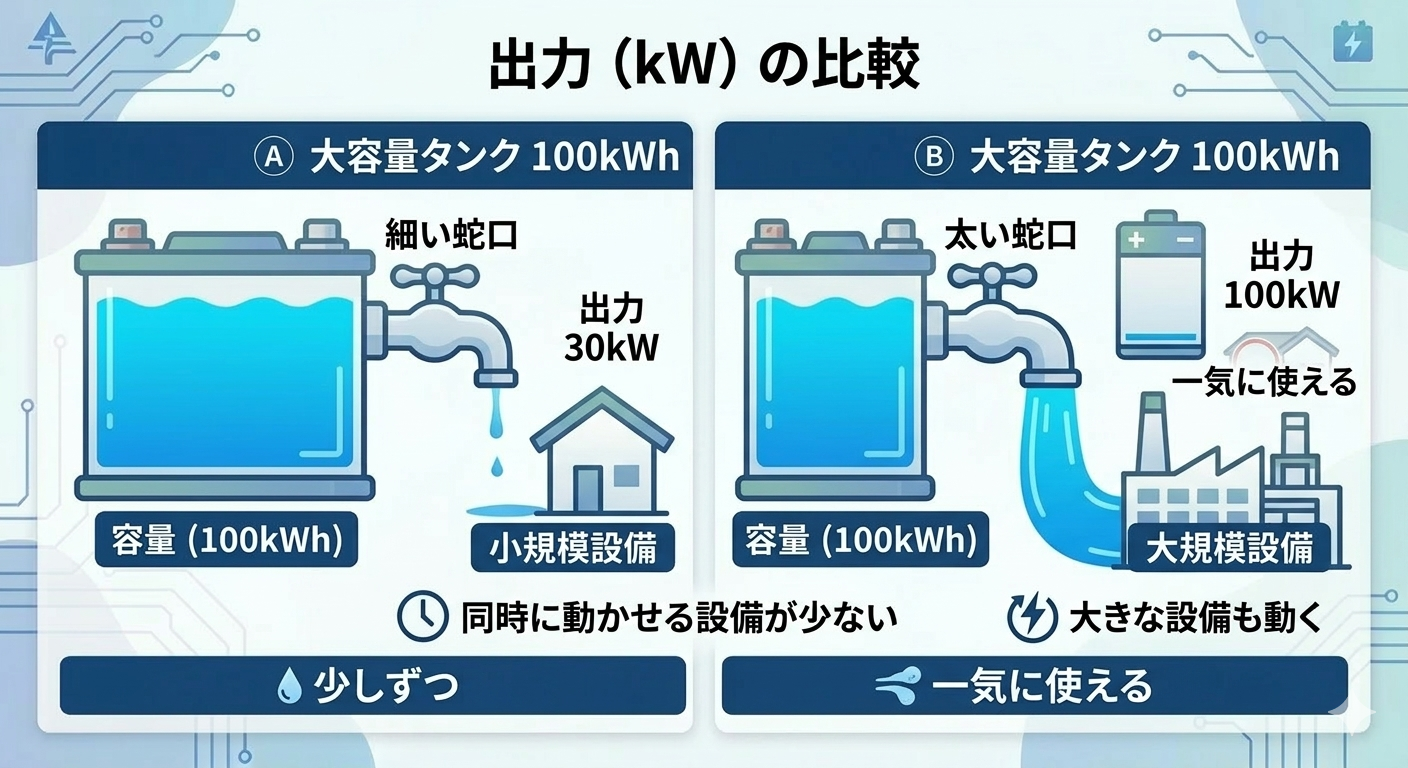 出力（kW）とは」の図イメージ