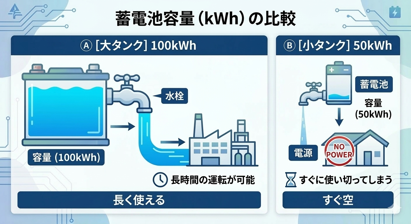 蓄電池容量（kWh）の図イメージ