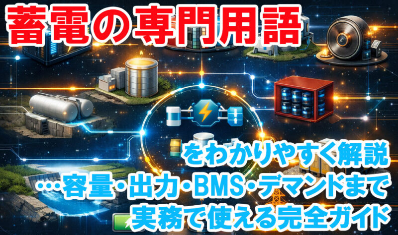 蓄電の専門用語をわかりやすく解説…容量・出力・BMS・デマンドまで実務で使える完全ガイド
