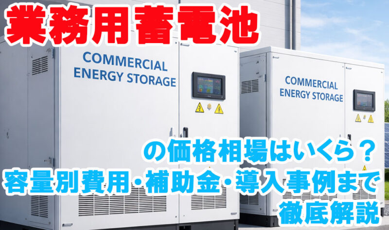 業務用蓄電池の価格相場はいくら？容量別費用・補助金・導入事例まで徹底解説